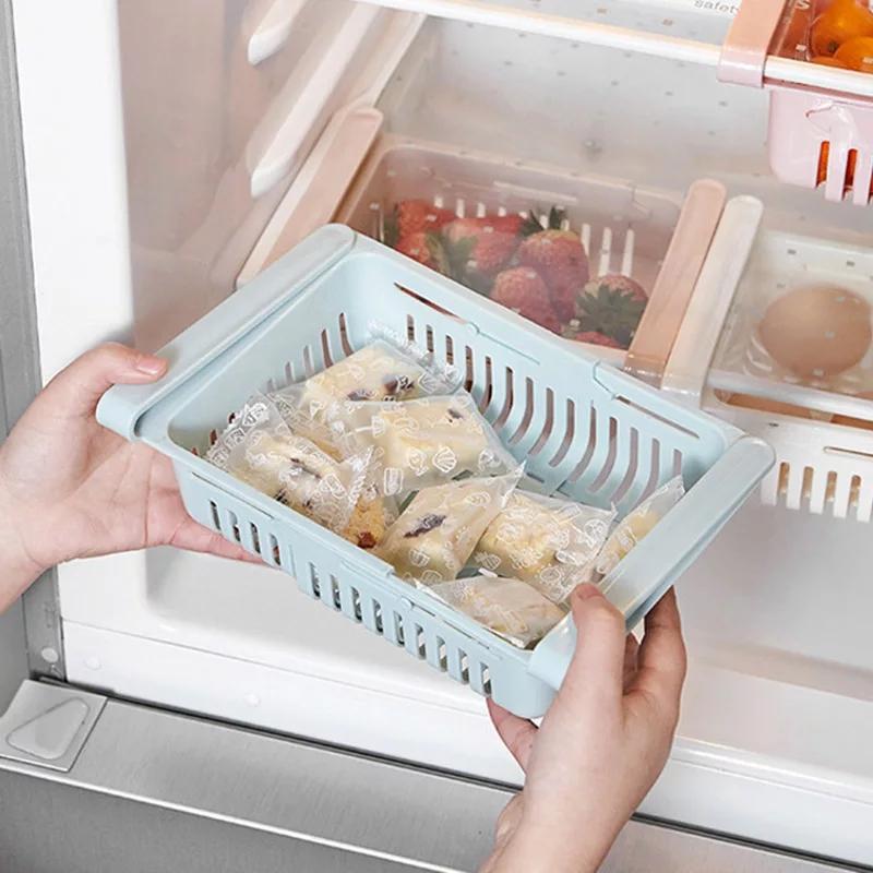 Fridge Storage Basket Adjustable