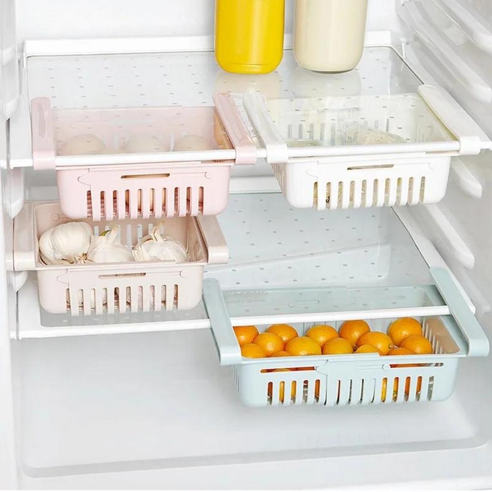 Fridge Storage Basket Adjustable